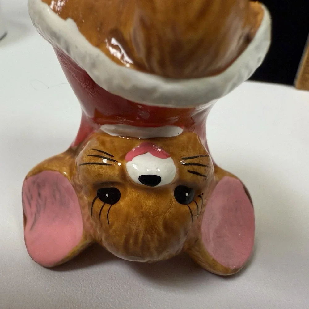 Vintage Colonial‎ Candle Christmas Mouse Whimsical Grandmacore Holiday Decor